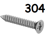 Flat Head Metal Screw Full Thread Stainless Steel #4 * 1-1/4" [Philips Drive]