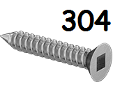 Flat Head Metal Screw Full Thread Stainless Steel #6 * 1/2" [Square Drive]