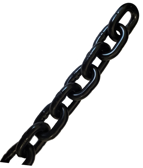 Straight Link Chain Black Steel 1/2 Grade 80