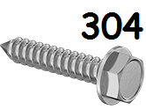 Flanged Hexagonal Head Metal Screw Full Thread Stainless Steel #8 * 5/8" [Philips Drive]