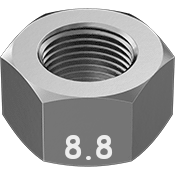 Metric Hexagonal Nut Fine Thread Zinc M22 * 2  Grade 8.8