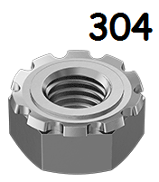 Imperial K-Lock Hexagonal Nut 304 Stainless Steel 10-24 External Hex