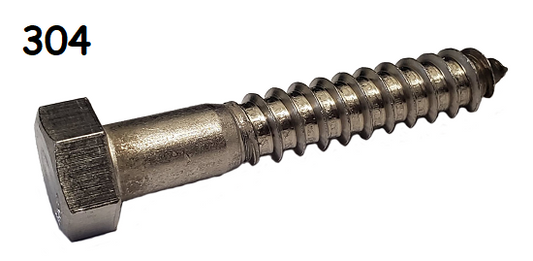 Hexagonal Lag Screw Stainless Steel 1/4-20 * 3-1/2"