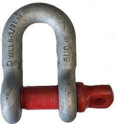 D-Shackle Hot Dip Galvanized 1/4-20