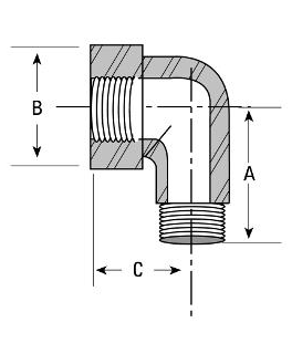 Low Pressure Threaded Elbow Pipe Fitting 316 Stainless Steel 2-11-1/2 * 90° [Male x Female NPT]