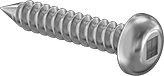 Oval Head Metal Screw Full Thread Zinc #6 * 1-1/4" [Square Drive]