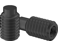 Set screw Full Thread Black Oxyde Alloy Steel 6-32 * 3/4" Grade 8 [Dog Point] [Allen Drive]