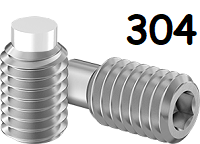 Set Screw Full Thread 304 Stainless Steel 5/16-18 * 5/8" [Nylon Point] [Allen Drive]