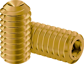 Set screw Full Thread Brass 5/16-18 * 3/8" [Cup Point] [Allen Drive]