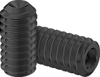 Set Screw Fine & Full Thread Black Steel 10-32 * 3/8" Grade 8 [Cup Point] [Allen Drive]