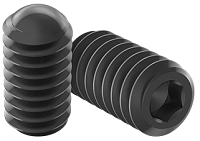 Set Screw Fine & Full Thread Black Steel 3/8-24 * 1/2" Grade 8 [Oval Point] [Allen Drive]