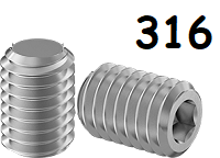 Set Screw Full Thread Stainless Steel 2-11-1/2 * 7/8" [Cup Point] [Allen Drive]