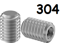 Set Screw Full Thread 304 Stainless Steel 3/8-16 * 3/4" [Nylon Point] [Allen Drive]