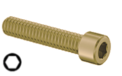 Socket Head Cap Screw Full Thread Copper Nickel 1/4-20 * 3/4" Grade 8 [Cup Point] [Allen Drive]