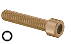 Socket Head Cap Screw Full Thread Silicone Bronze 1/4-20 * 5/8" [Cup Point] [Allen Drive]