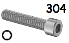 Socket Head Cap Screw Full Thread Stainless Steel 2-56 * 3/8" [Cup Point] [Allen Drive]