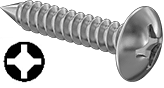 Truss Head Metal Screw Full Thread Zinc #10 * 3/4" [Quadrex Drive]