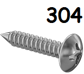 Truss Head Metal Screw Full Thread Stainless Steel #6 * 3/8" [Philips Drive]