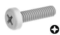 Pan Head Machine Screw White Nylon 2-56 * 1" [Philips Drive]